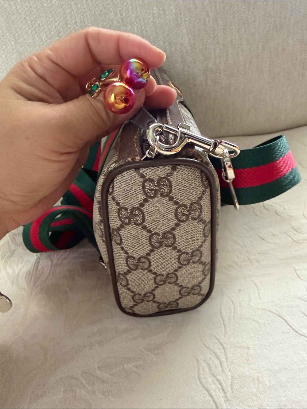 Classic Gucci Ophidia GG Supreme Mini Duffle Bag - Picture 6 of 13